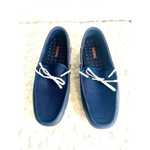 Swims Braided Lace Loafer Men Size 8.5 Navy and White